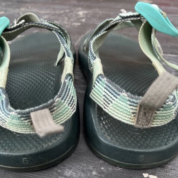 Chaco Classic Womens Size 6 Green/Teal/White Strappy Outdoor Sport Sandals - Picture 5 of 7